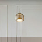 Glass Pendant Light with Warm LED Clear Warm White