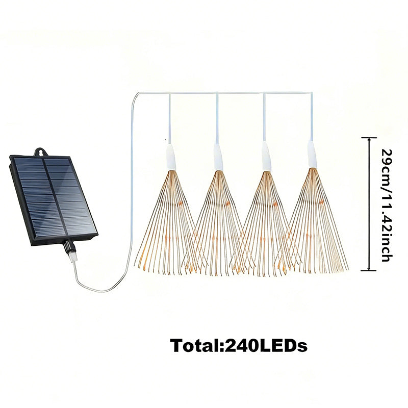 Solar Firework String Lights with LED Starburst Effect