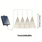 Solar Firework String Lights with LED Starburst Effect White 200 LED Light Set