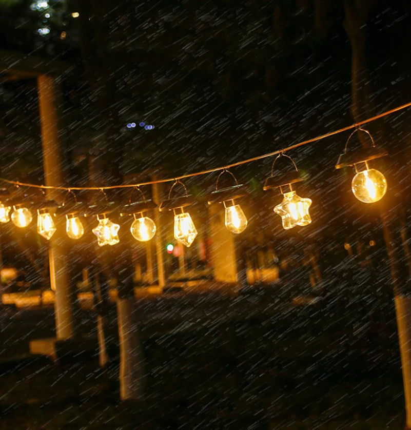 Solar Hanging Lights with Warm LED Filament