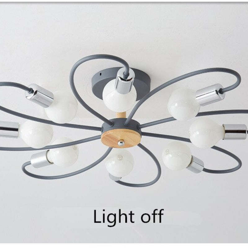 Modern Metal Ceiling Light with Curved Arms