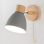 Nordic Wall Sconce with Wood Base and Switch