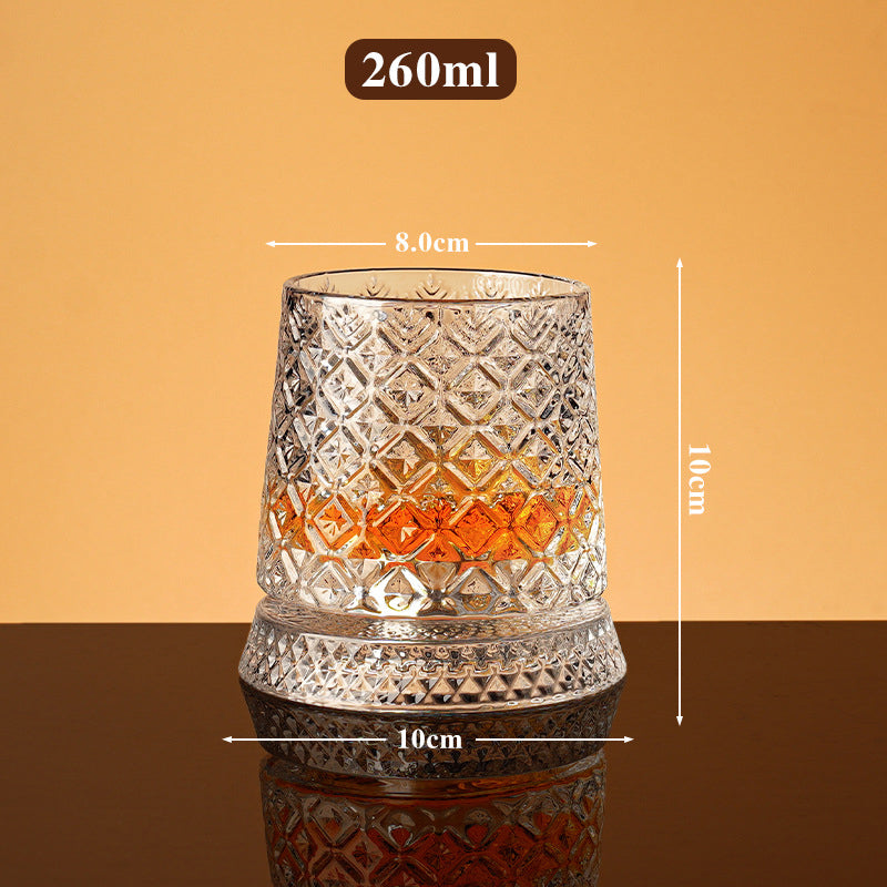 Rotating Whiskey Glass with 360° Spin Base