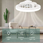 LED Ceiling Fan Light with Remote - 3-Speed Airflow & Adjustable