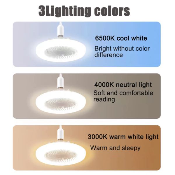 LED Ceiling Fan Light with Remote - 3-Speed Airflow & Adjustable