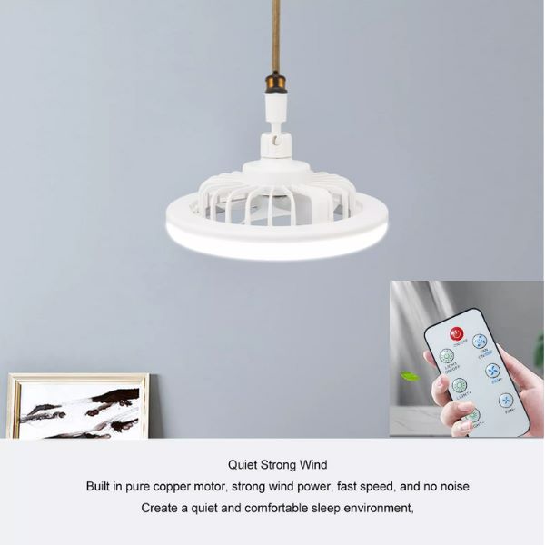 LED Ceiling Fan Light with Remote - 3-Speed Airflow & Adjustable