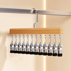 Wooden Hanger with Stainless Steel Clips – Hang More, Take Up Less Space - Set of 2
