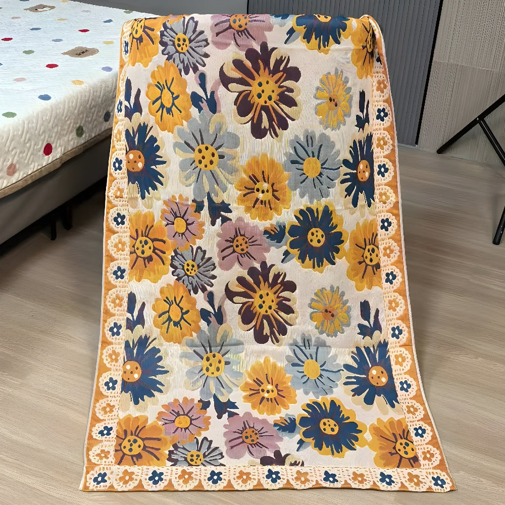 Floral Cotton Bath Towel – Reversible & Quick-Drying