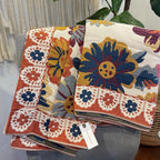 Floral Cotton Bath Towel – Reversible & Quick-Drying