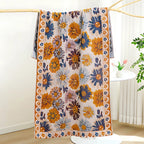 Floral Cotton Bath Towel – Reversible & Quick-Drying