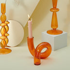 Glass Spiral Candle Holder - Modern Twisted Design