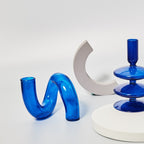 Glass Spiral Candle Holder - Modern Twisted Design