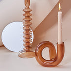 Glass Spiral Candle Holder - Modern Twisted Design