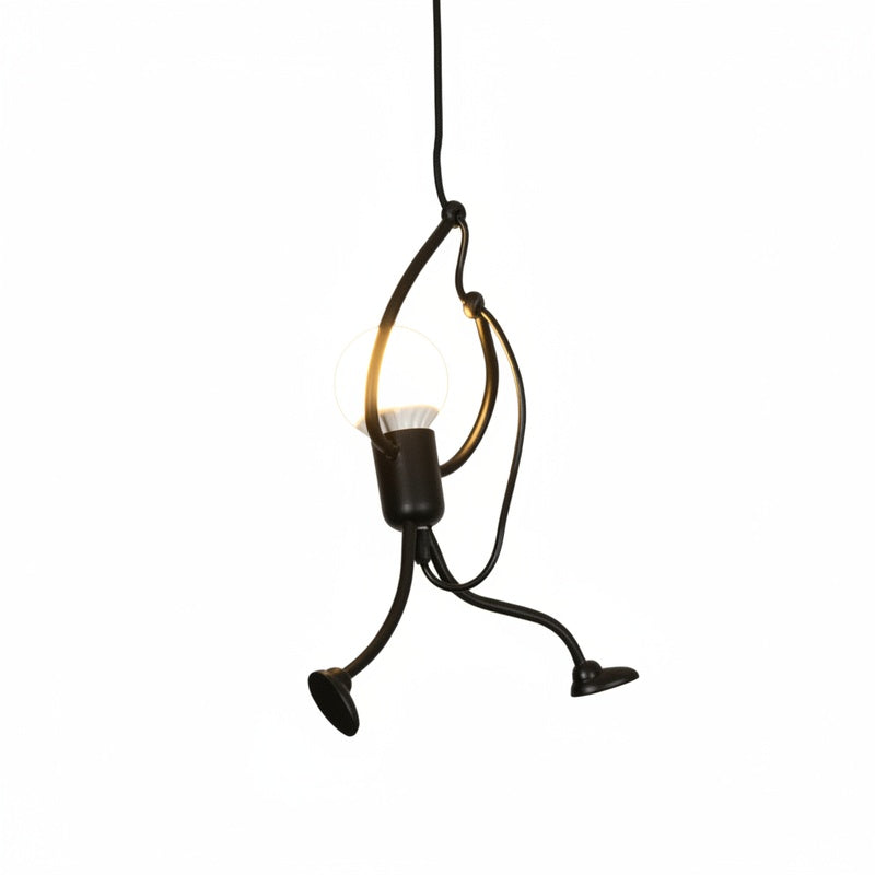 Adjustable Figure Pendant Light with Playful Wire Design