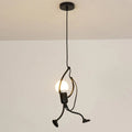 Adjustable Figure Pendant Light with Playful Wire Design 1 Incandescent light bulb