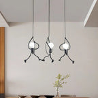 Adjustable Figure Pendant Light with Playful Wire Design