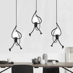 Adjustable Figure Pendant Light with Playful Wire Design