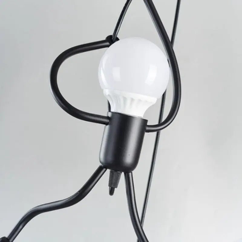 Adjustable Figure Pendant Light with Playful Wire Design