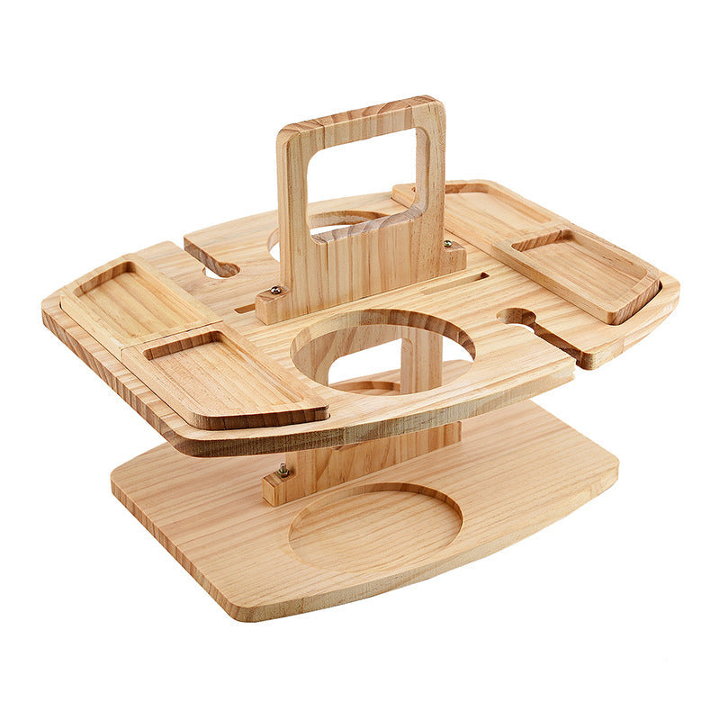 Bamboo Wine & Cheese Board with Bottle Holder
