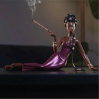 Elegant Woman Incense Holder with Cigarette Holder Design Midnight Muse