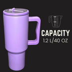 Insulated Travel Mug with Handle and Flip Straw - 40 oz