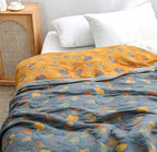 Ginkgo Leaf Reversible Quilt Blanket