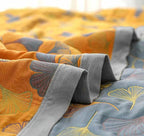 Ginkgo Leaf Reversible Quilt Blanket