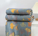 Ginkgo Leaf Reversible Quilt Blanket 90.5"x98"