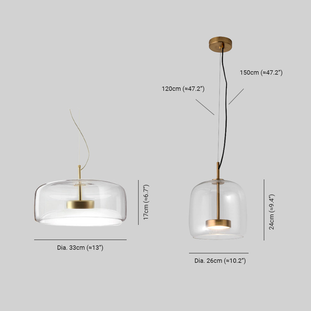 Glass Pendant Light with Warm LED
