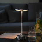 Wireless Touch Table Lamp with Rechargeable Battery Silver