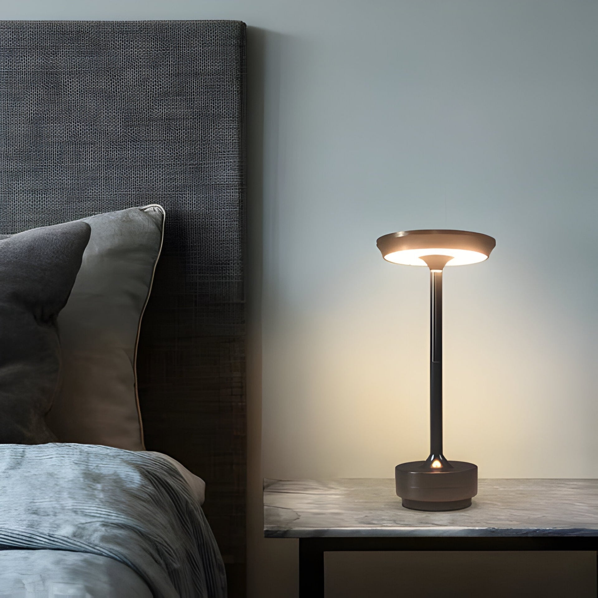 Wireless Touch Table Lamp with Rechargeable Battery Black