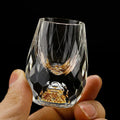 Crystal Shot Glasses with Gold Flakes Set of 6