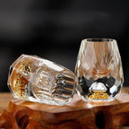 Crystal Shot Glasses with Gold Flakes Set of 12