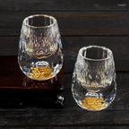 Crystal Shot Glasses with Gold Flakes