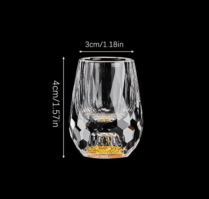 Crystal Shot Glasses with Gold Flakes