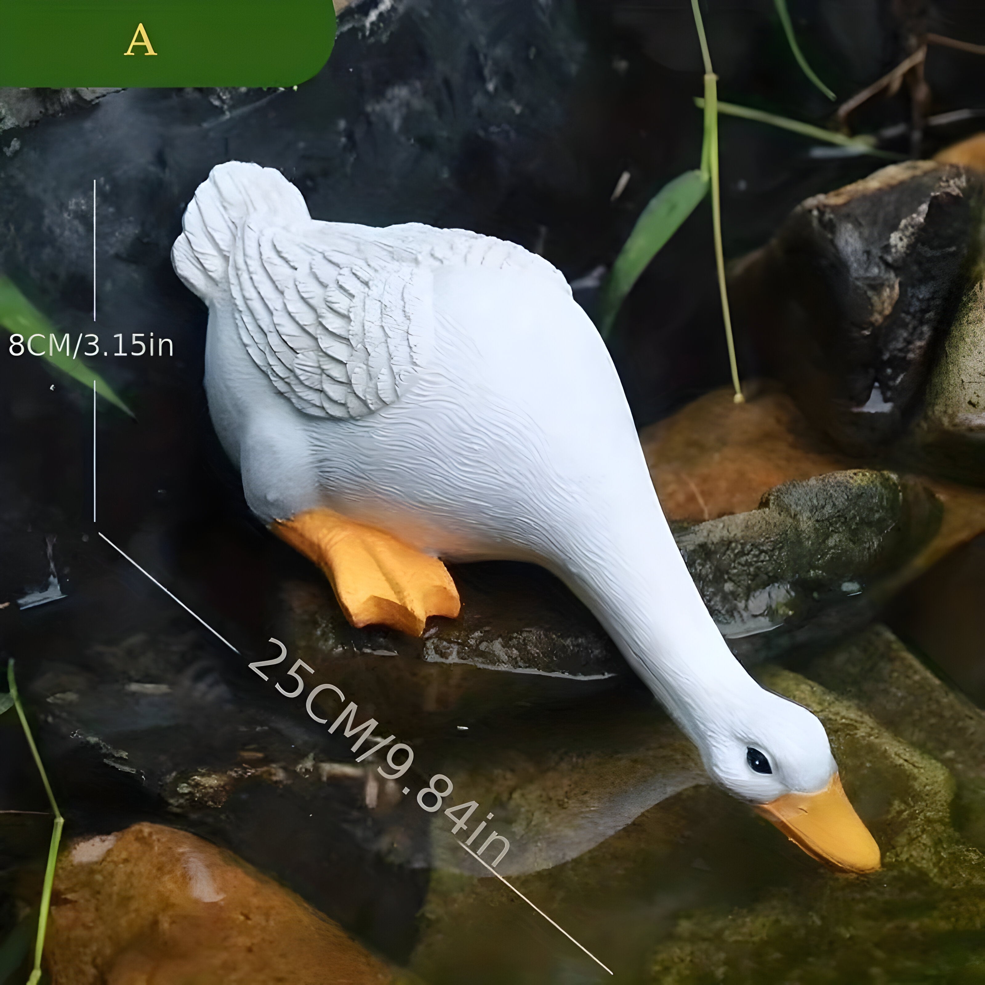 Farmhouse Style Duck Sculpture with Detailed Feathers A