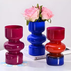 Stacked Glass Vase with Sculptural Design
