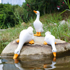 Farmhouse Style Duck Sculpture with Detailed Feathers F