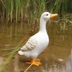 Farmhouse Style Duck Sculpture with Detailed Feathers