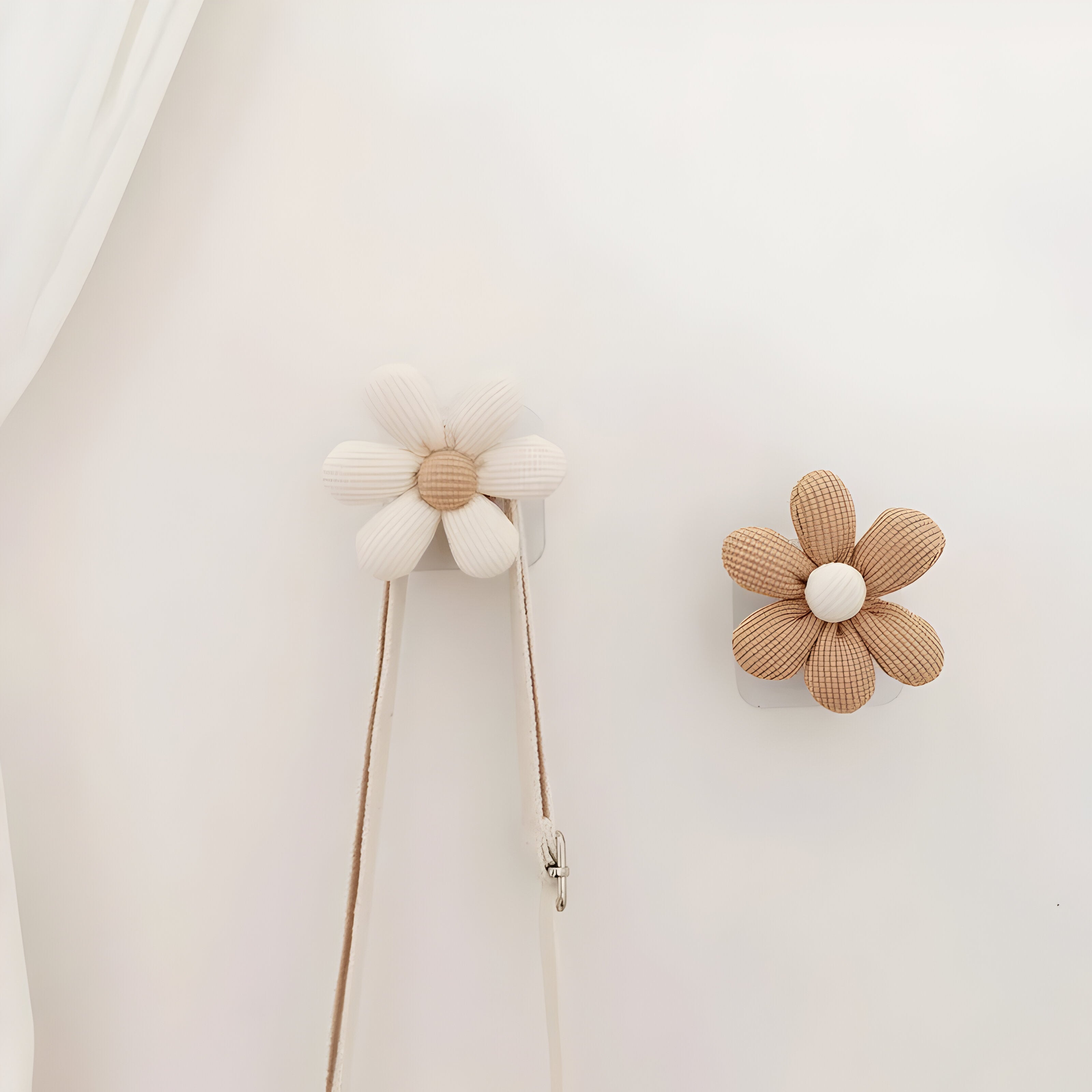 Daisy Flower Wall Hook - Textured Fabric Design