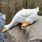 Farmhouse Style Duck Sculpture with Detailed Feathers