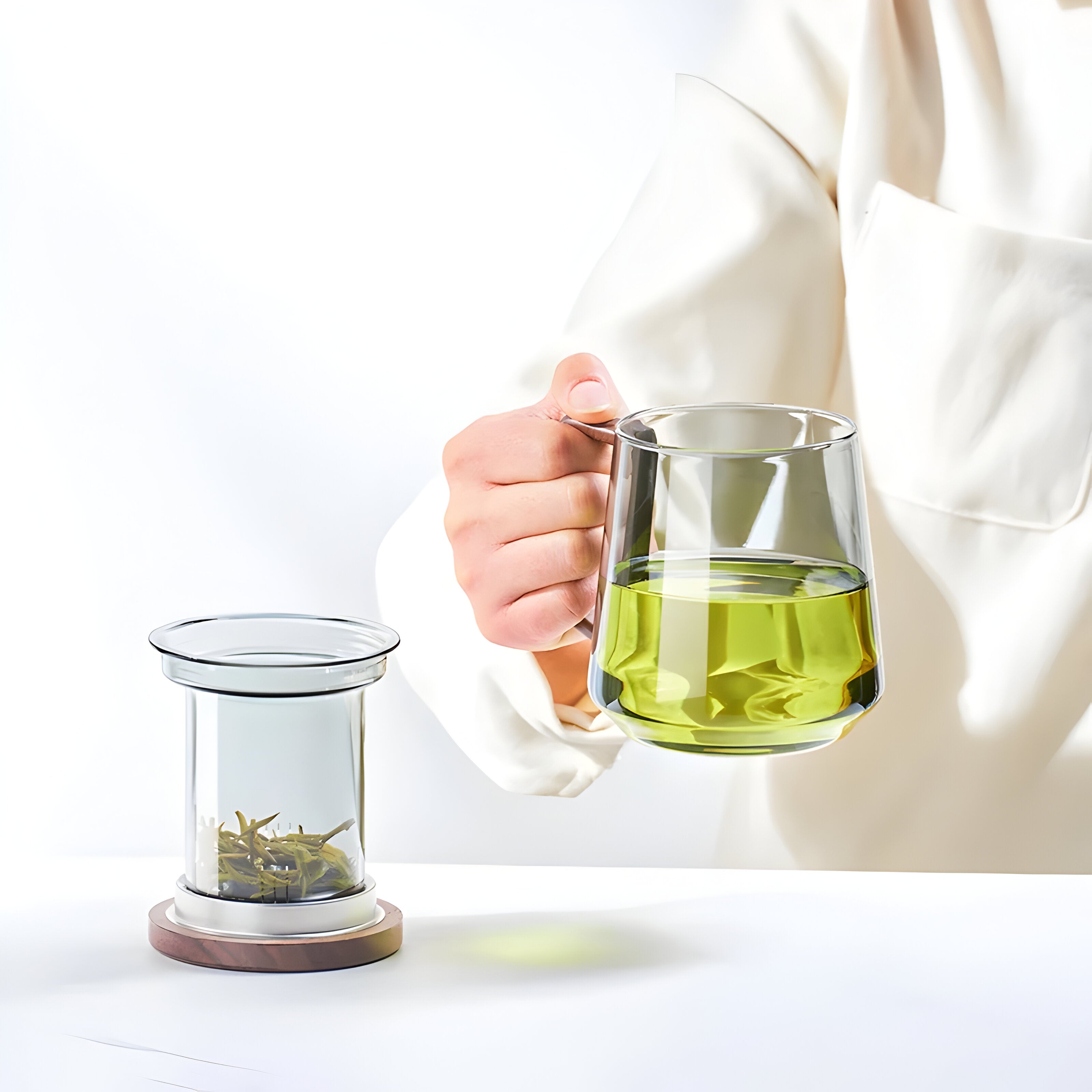 Glass Tea Mug with Infuser and Lid