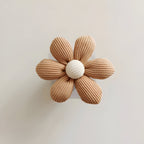 Daisy Flower Wall Hook - Textured Fabric Design Khaki