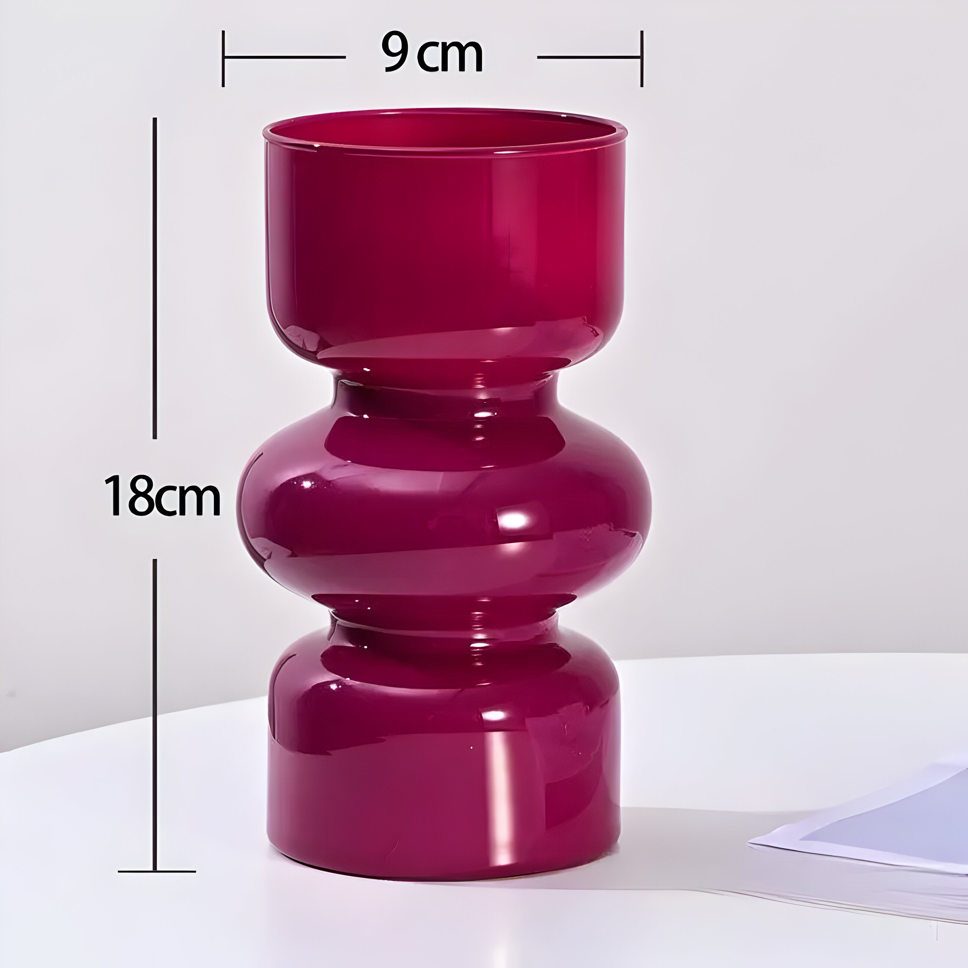 Stacked Glass Vase with Sculptural Design Wine