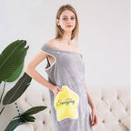 Wearable Bath Towel with Secure Snap Closure Gray