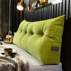 Triangular Reading Pillow with Side Pocket Emerald Green