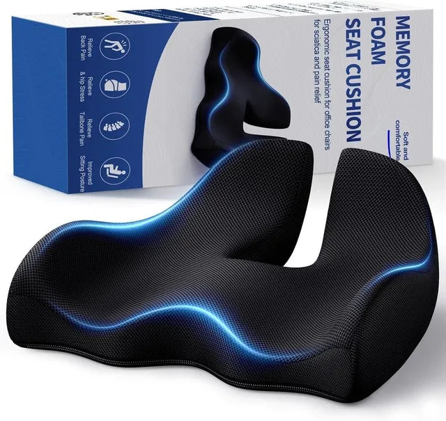 Memory Foam Seat Cushion with Anti-Slip Base