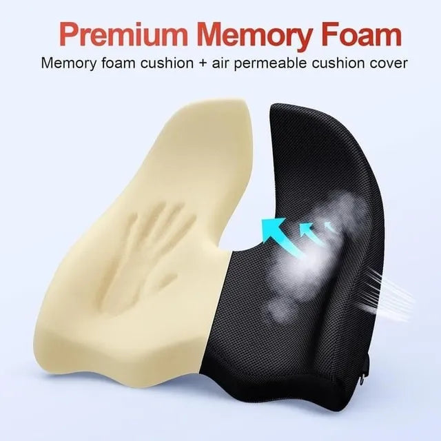 Memory Foam Seat Cushion with Anti-Slip Base