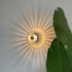 Scandinavian Glass Wall Light with Radial Pattern