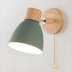 Nordic Wall Sconce with Wood Base and Switch